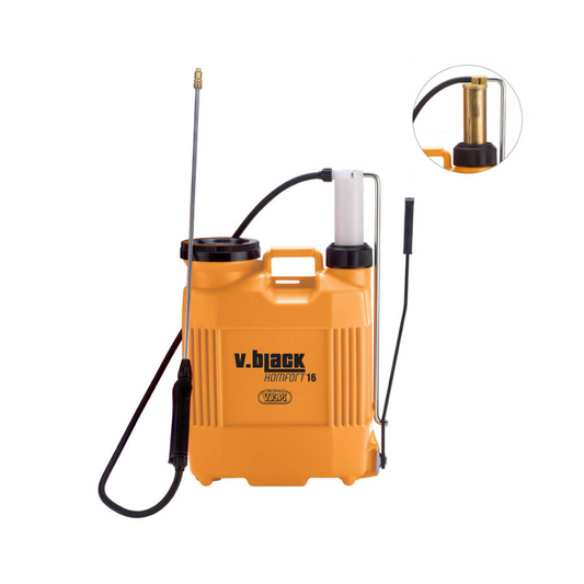 Pompa a zaino V-BLACK KOMFORT 16 LT con pompante in ottone