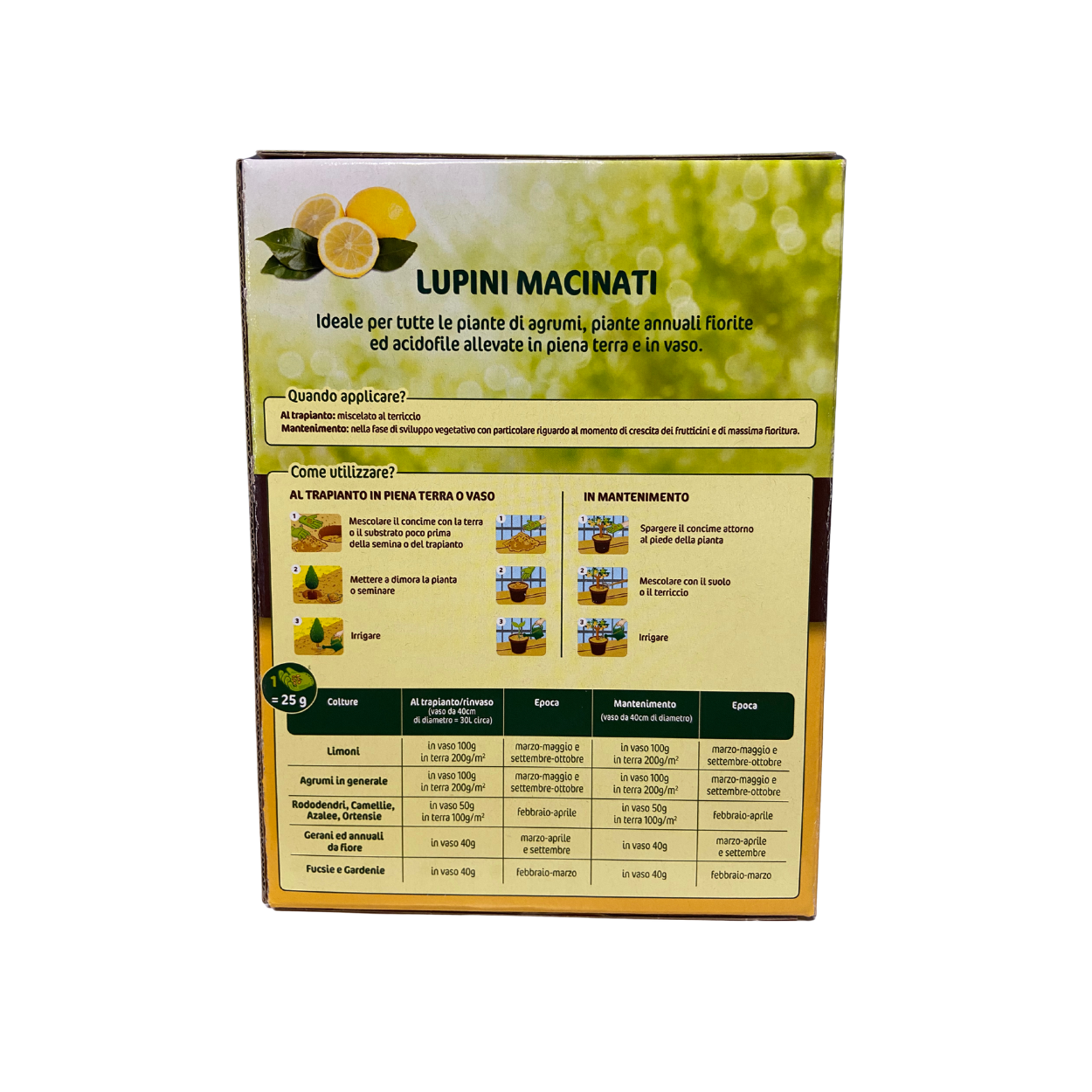 Lupini Macinati Naturen – Nutrimento Naturale per Agrumi Forti e Produttivi